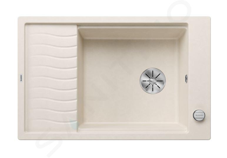 Blanco Elon XL 6 - Fregadero de silgranite, 78x50 cm, con control de desagüe y accesorios, InFino, blanco suave 527070