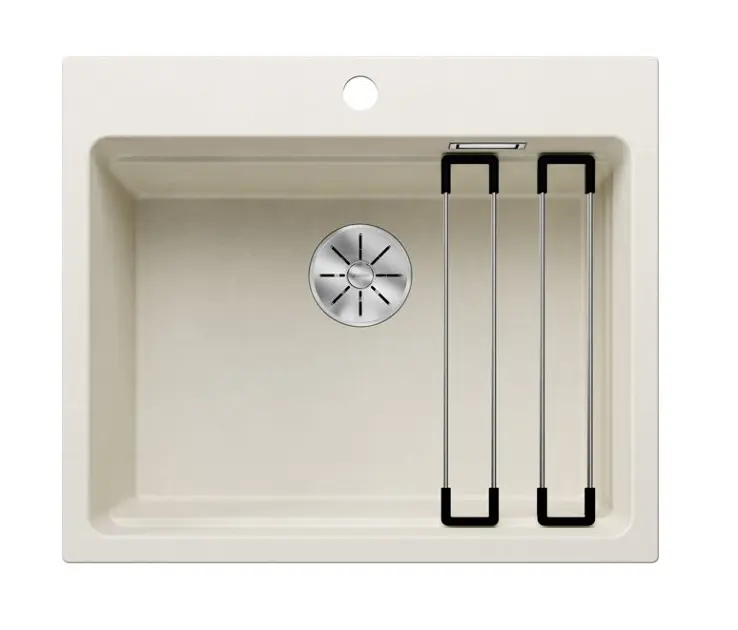 Blanco Etagon 6 - Fregadero de silgranite, 60x51 cm, con accesorios, InFino, blanco suave 527076