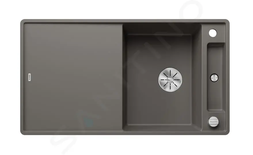 Blanco Axia III 5 - Lavello in silgranit, 905x500 mm, con comando scarico e accessori, InFino, grigio 527225