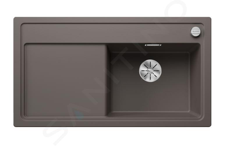 Blanco Zenar 5 - Chiuvetă silgranit, 915 x 510 mm, control scurgere, InFino, gri 527365