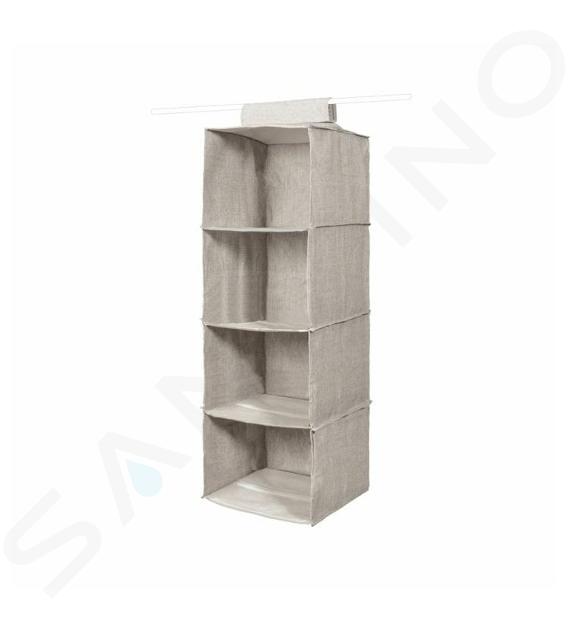 Compactor Organizácia šatníku - Závesný organizér 30x30x94 cm, 4 priehradky, sivá RAN10115