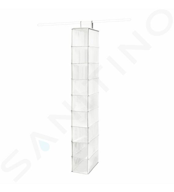 Compactor Organizzazione dell'armadio - Organizer pensile 15x30x128 cm, 9 scomparti, bianco RAN1259