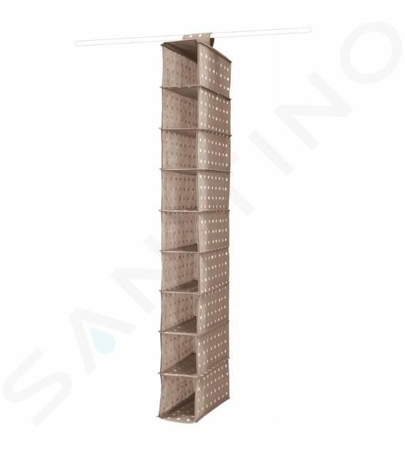 Compactor Organizace šatníku - Závěsný organizér 15x30x128 cm, 9 přihrádek, hnědá RAN4382B