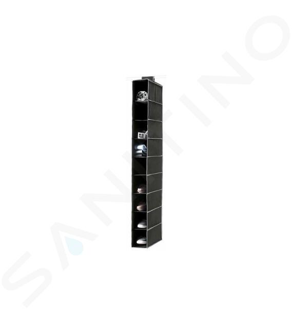 Compactor Organizzazione dell'armadio - Organizer pensile 15x30x128 cm, 9 scomparti, nero RAN6274