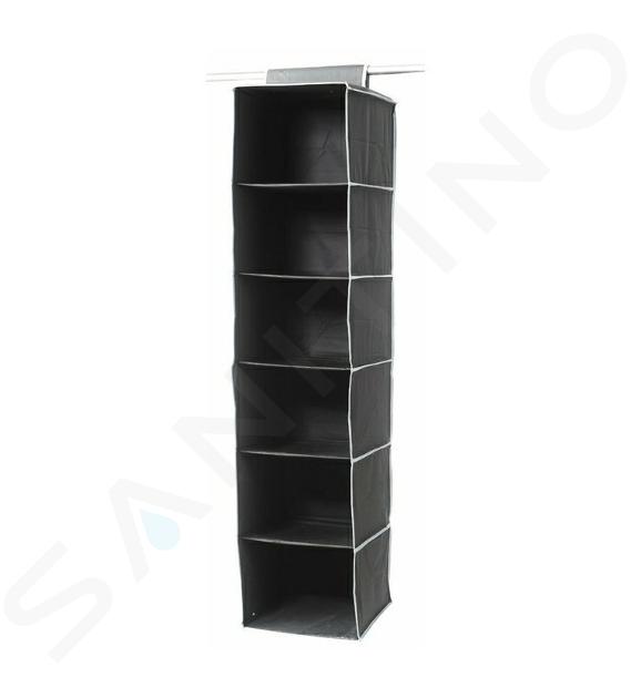 Compactor Organizzazione dell'armadio - Organizer pensile 30x30x128 cm, 6 scomparti, nero RAN6275