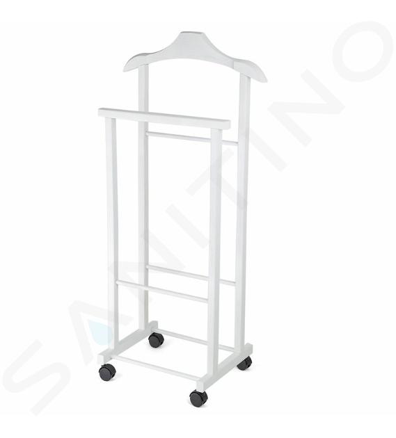 Compactor Gardróbszekrény szervezése - Ruhatartó állvány 97x33x29 cm, kerekekkel, fehér színű RAN7877