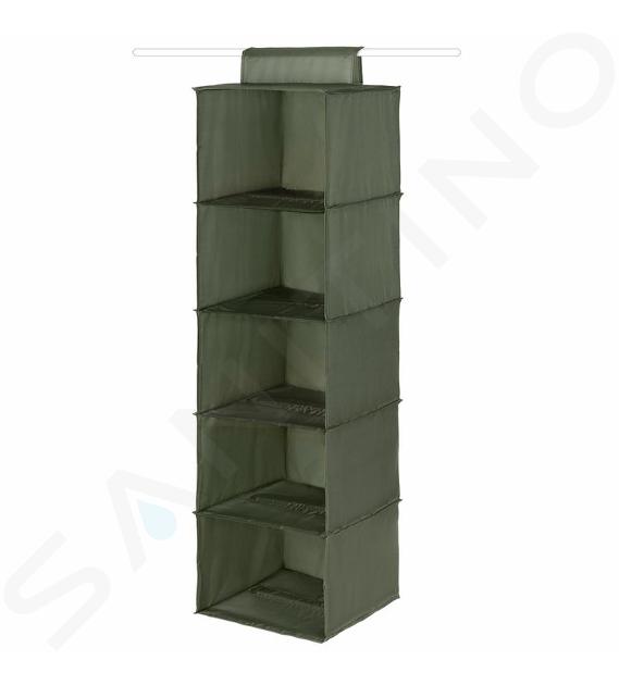 Compactor Organizace šatníku - Závěsný organizér 30x30x105 cm, 5 přihrádek, zelená RAN10871