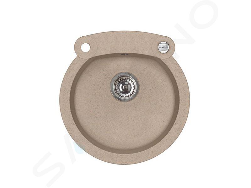 Alveus Roll - Granit-Spüle, 51x53 cm, mit Ablaufbedienung, beige 1090968