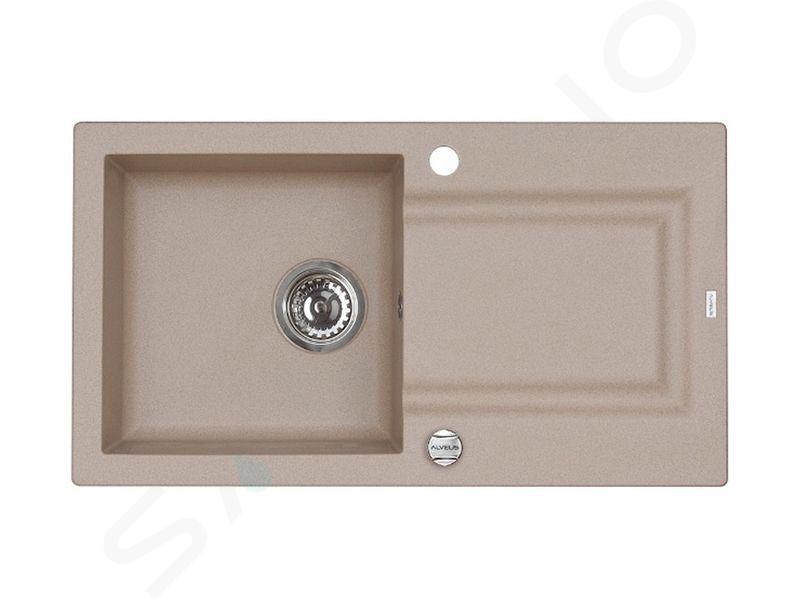 Alveus Falcon - Lavello in granito, 780x435 mm, con comando remoto dello scarico, beige 1090978