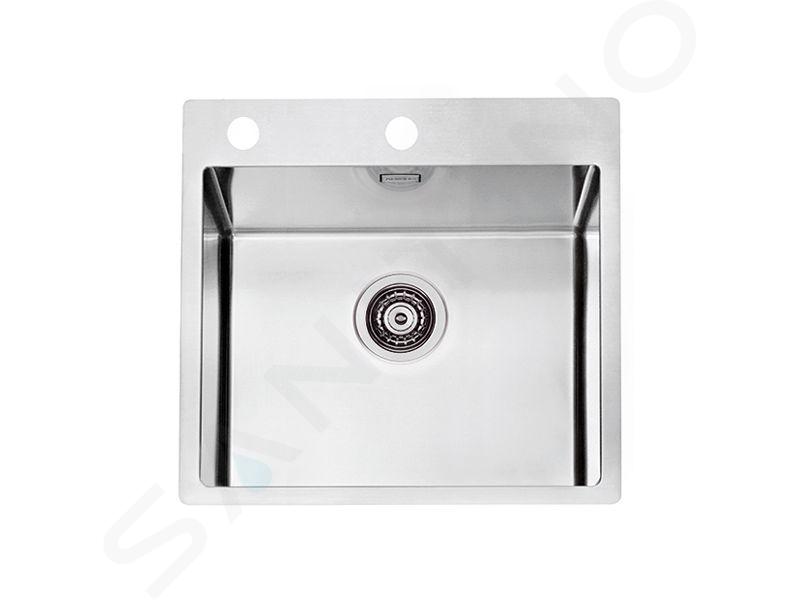 Alveus Pure - Évier 565x525 mm, avec commande du vidage, inox 1122385