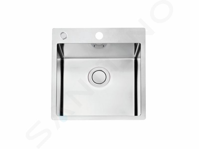 Alveus Pure Up - Chiuvetă, 465x525 mm, cu control scurgere, oțel inoxidabil 1123786