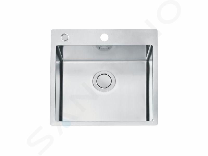 Alveus Pure Up - Lavello, 515x525 mm, con comando piletta di scarico, acciaio inox 1123787