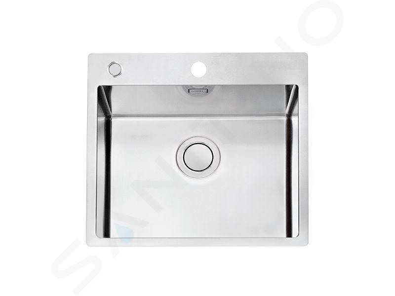 Alveus Pure Up - Lavello, 565x525 mm, con comando remoto dello scarico, acciaio inox 1123788