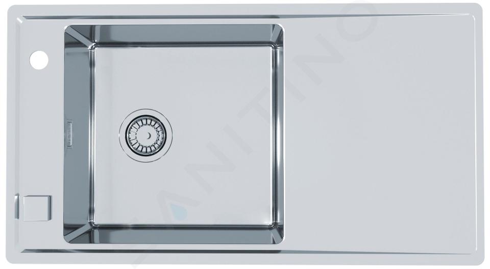 Alveus Stricto - Spoelbak, 86x47 cm, met afvoerbediening, rvs 1124364