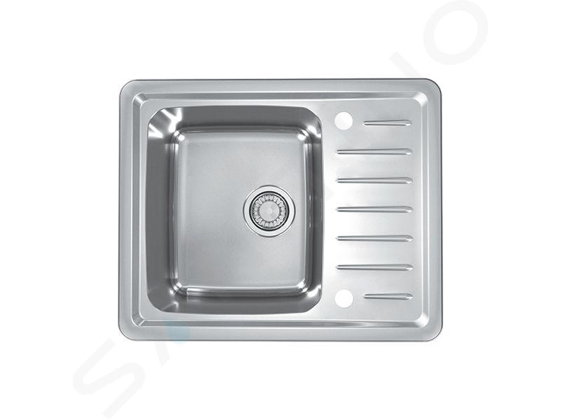 Alveus Galeo - Spoelbak, 62x50 cm, met afvoerbediening, rvs 1128552