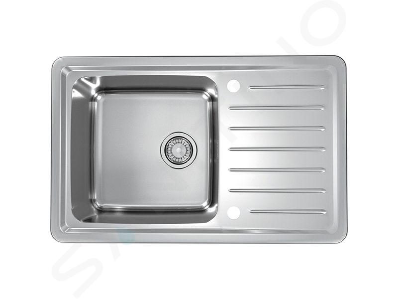 Alveus Galeo - Spoelbak, 79x50 cm, met afvoerbediening, rvs 1128553