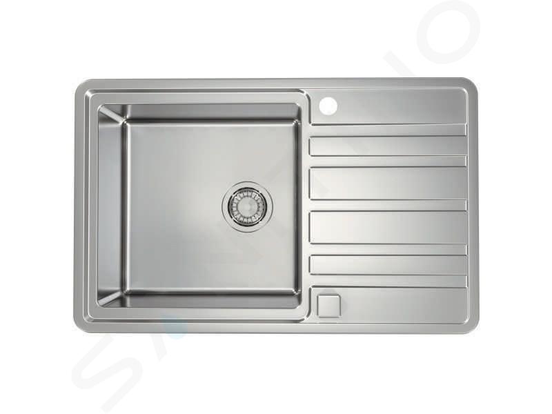 Alveus Rando Up - Spoelbak, 79x50 cm, met afvoerbediening, rvs 1136609