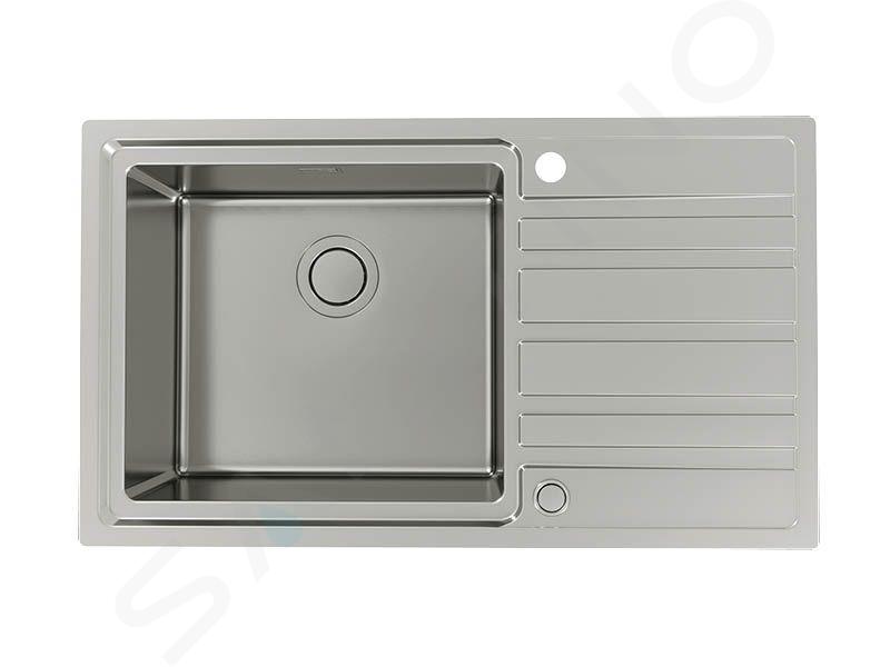 Alveus Rando Up - Spoelbak, 87x51 cm, met afvoerbediening, links, rvs 1136611