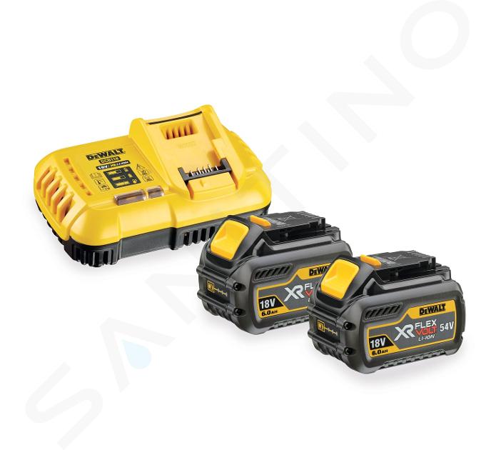 DeWALT Zubehör - 8A FLEXVOLT Akku-Starter-Set inklusive 2x Akku18/54 V XR 6,0 Ah und Ladegerät DCB118T2