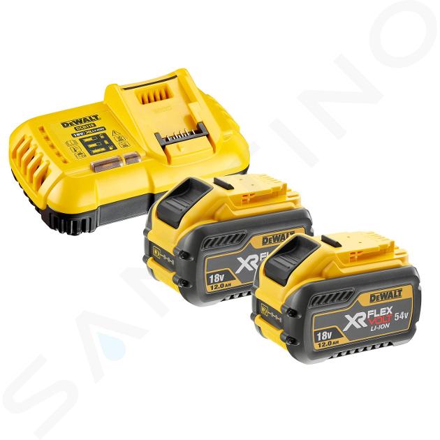 DeWALT Zubehör - FLEXVOLT Akku-Starter-Set inklusive 2x Akku18/54 V XR 12,0 Ah und 8A Ladegerät DCB118Y2