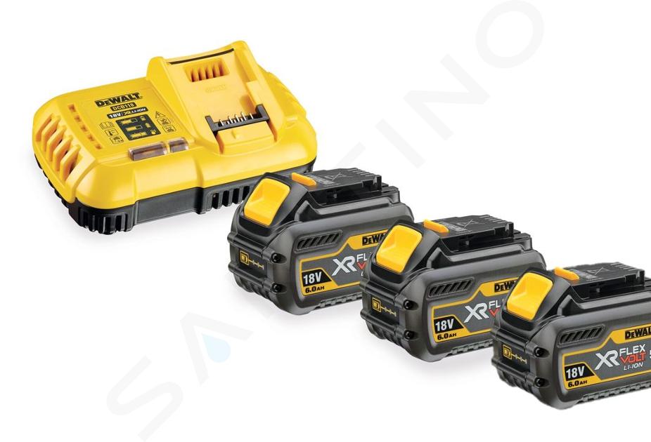 DeWALT Akcesoria - Zestaw ładowarki 8A i 3x akumulatorów 18/54 V XR FLEXVOLT 6,0 Ah DCB118T3