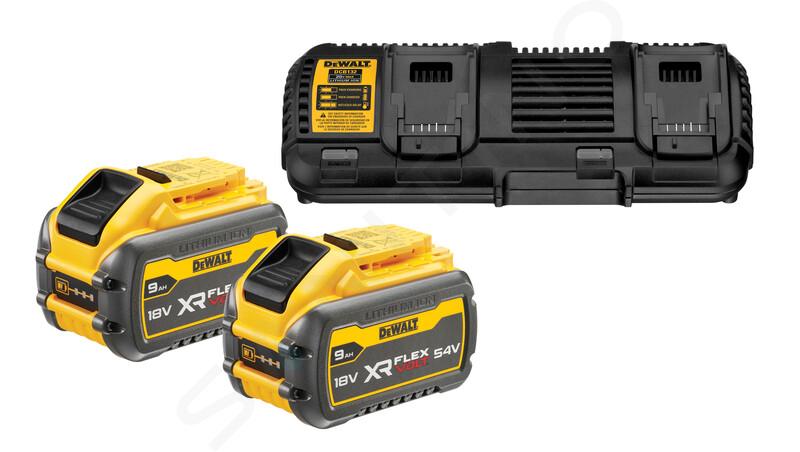 DeWALT Toebehoren - Set 4A duale oplader, 2x accu 18/54 V XR FLEXVOLT 9,0 Ah DCB132X2