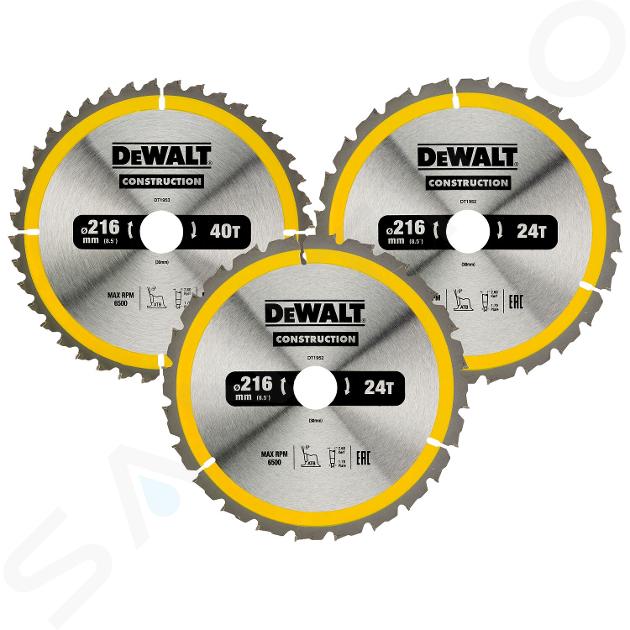 DeWALT Accessori - Set di 3 lame per legno 216x30 mm DT1962