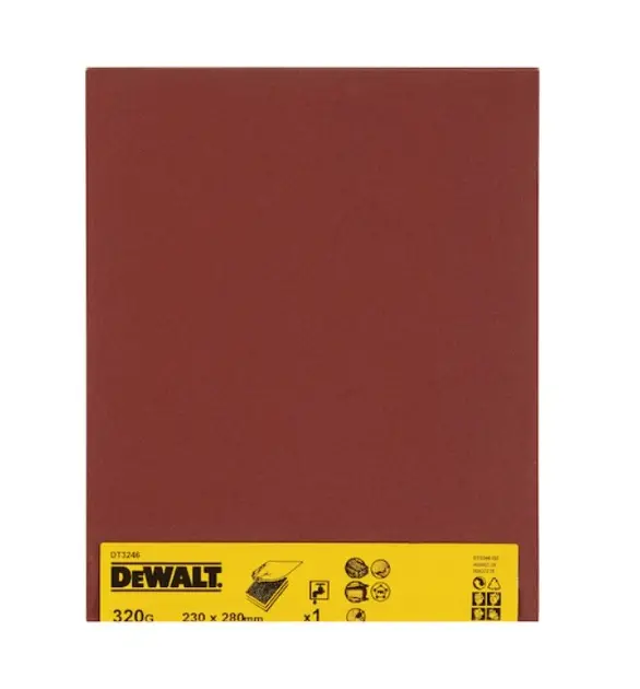 DeWALT Utrustning och tillbehör - Sandpapper, vattentätt, P320, 230x280 mm, 10 st DT3246