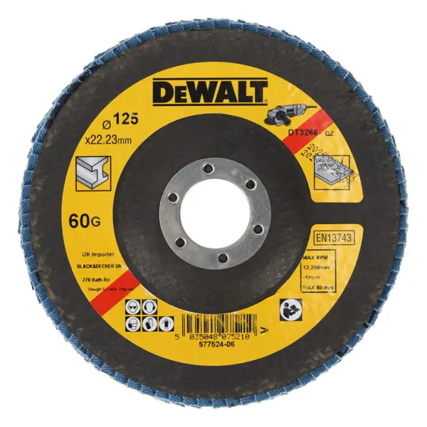 Levně DeWALT Příslušenství - Lamelový brusný kotouč, P60, průměr 125 mm DT3266