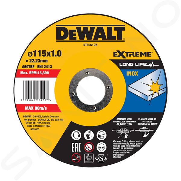 DeWALT Toebehoren - Doorslijpschijf, rvs 115x22,23 mm DT3442