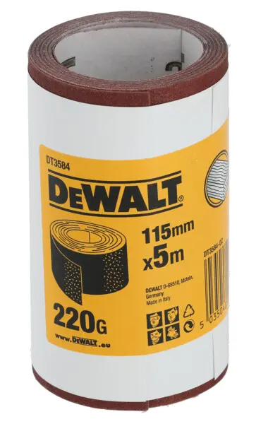 DeWALT Accesorios - Rollo de papel de lija P220, ancho 115 mm, longitud 5 m DT3584