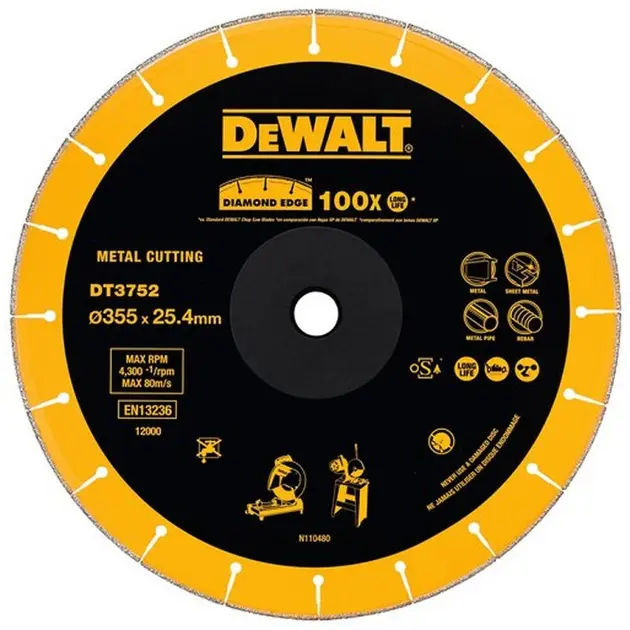 DeWALT Accessoires - Disque à tronçonner diamanté 355x25,4 mm DT3752