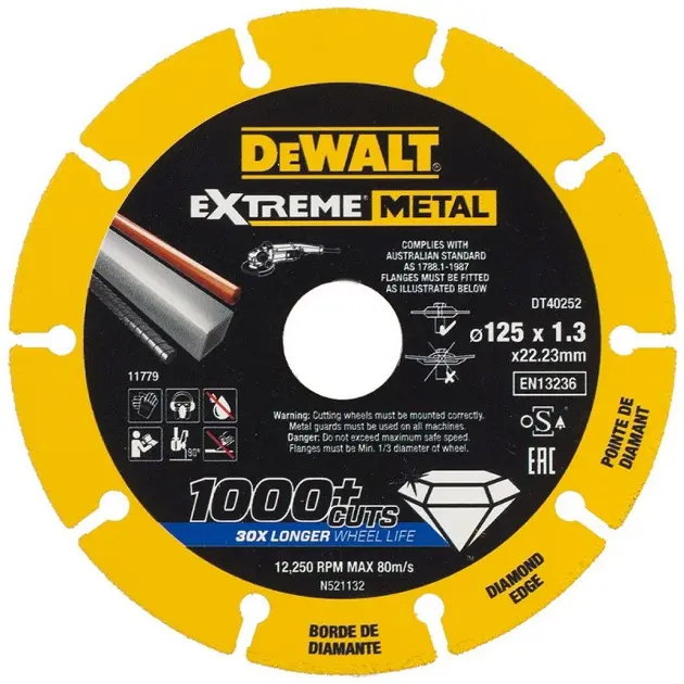 Dewalt DWAFV86045 – Ruota Da Taglio Per Metallo E Acciaio Inox – 15,2 X 114,3 Cm – Grani Ceramici Ad Alte Prestazioni