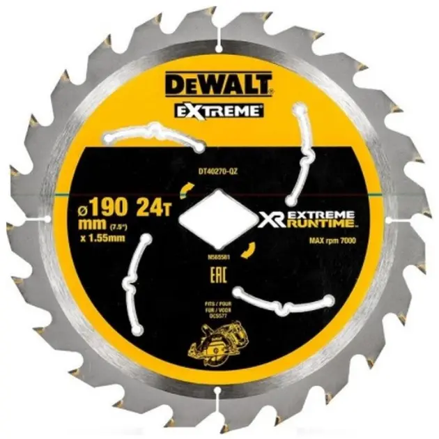 DeWALT Akcesoria - Tarcza tnąca 190 mm, 24 zębów DT40270