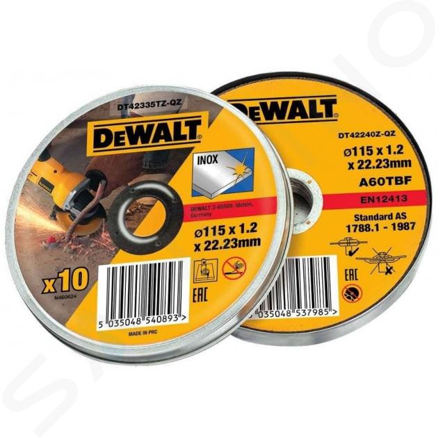 DeWALT Zubehör - Trennscheiben-Set für Edelstahl 115x22,2 mm, 10-tlg DT42335TZ