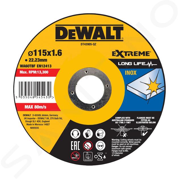 DeWALT Příslušenství - Řezný kotouč na nerezovou ocel 115x22,23 mm DT43905