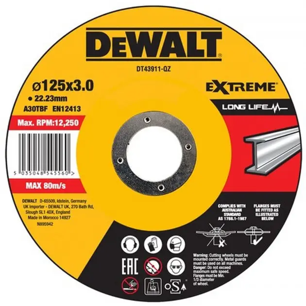 DeWALT Accessoires - Lame circulaire pour acier 125x22,2 mm DT43911