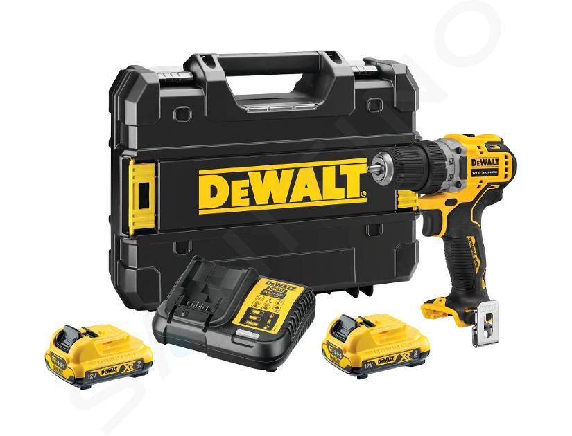 DeWALT Nářadí - 12V AKU vrtačka, 2x akumulátor 2,0 Ah XR, nabíječka DCD701D2