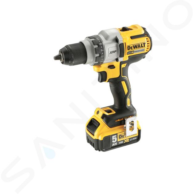 DeWALT Unelte - Bormașină pe acumulator de 18V, 2 baterii de 5,0 Ah Li-Ion, încărcător DCD991P2