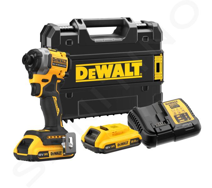 DeWALT Nářadí - 18V AKU rázový utahovák, 2x aku 2,0 Ah XR, nabíječka DCF850D2T