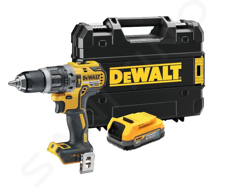 DeWALT Outillage - Perceuse-visseuse sans fil 18V à percussion, 1 batterie 1,7 POWERSTACK, sans chargeur DCD796E1T