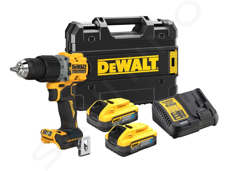 DeWALT Utensili - Trapano a batteria 18V con avvitatore a impulsi, 2x batterie 5 Ah XR POWERSTACK DCD805H2T