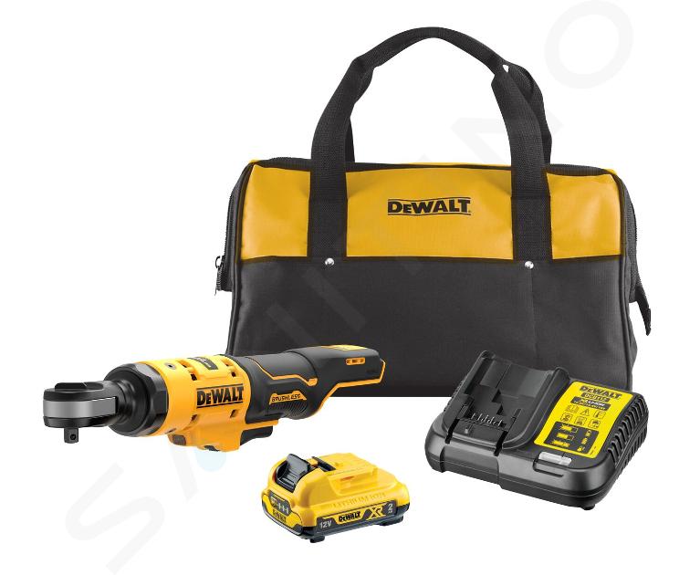 DeWALT Utensili - Cricchetto a batteria 12V, 1x batteria XR da 2,0 Ah, caricabatterie DCF503D1