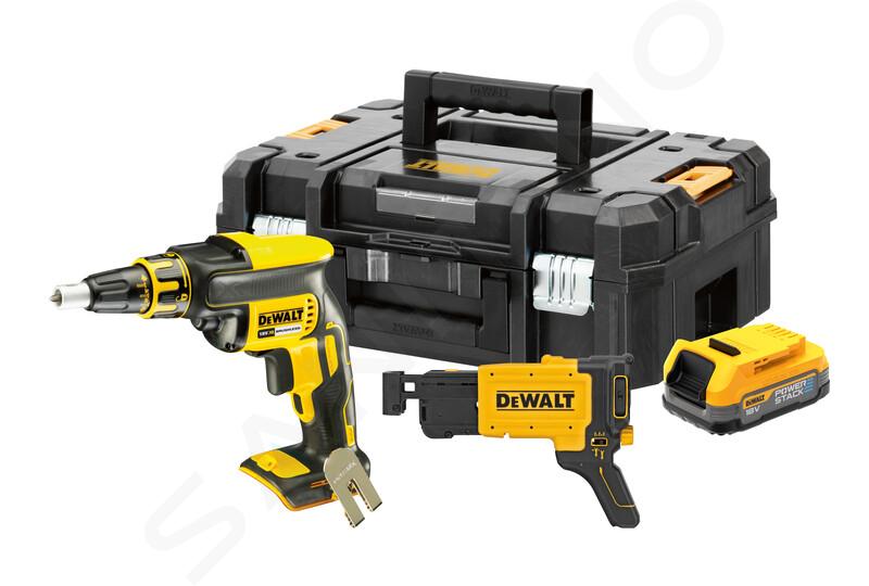 DeWALT Werkzeuge - 18V Akku-Trockenbauschrauber mit Magazinvorsatz, 1x Akku 1,7 Ah POWERSTACK, ohne Ladegerät DCF620E1K