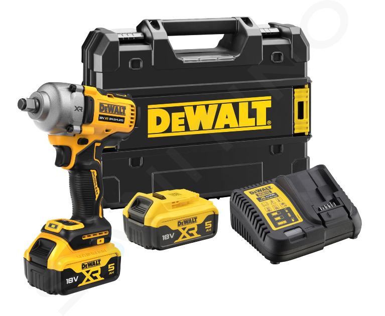 DeWALT Gereedschap - 18V ACCU slagmoersleutel, 2x accu 5.0 Ah XR, oplader DCF891P2T