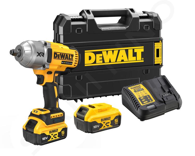 DeWALT Náradie - 18V AKU rázový uťahovač, 2x aku 5,0 Ah XR, nabíjačka DCF900P2T