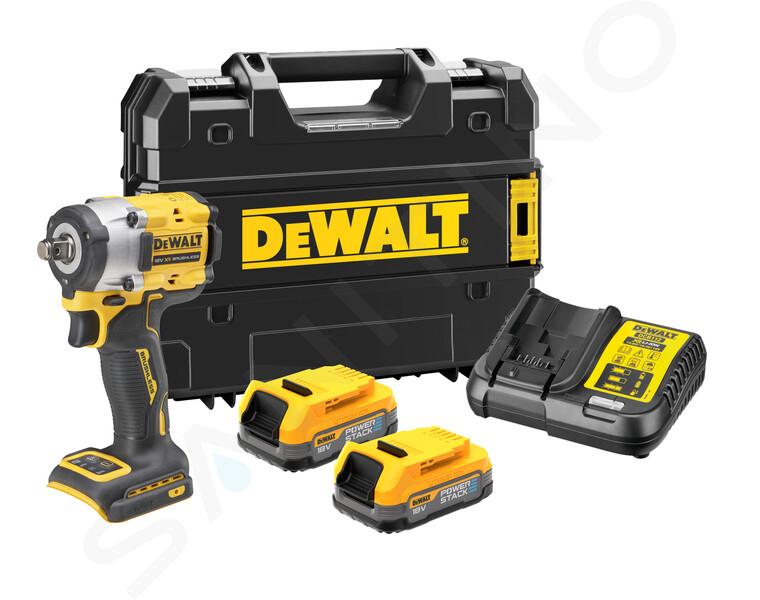 DeWALT Náradie - 18V AKU rázový uťahovač, 2x aku 1,7 Ah POWERSTACK, nabíjačka DCF921E2T