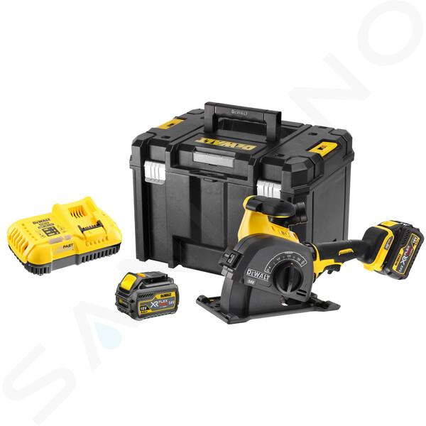 DeWALT Werkzeuge - 54V Akku-Mauernutfräse 125 mm, 2x Akku 6,0 Ah FLEXVOLT, Ladegerät DCG200T2