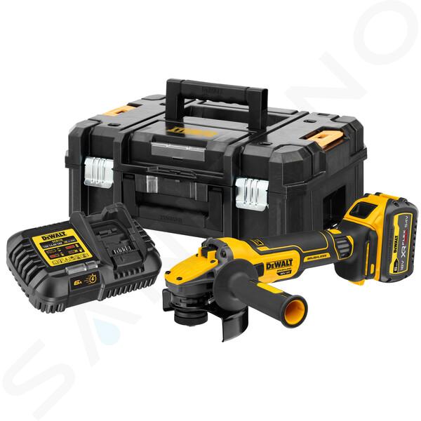 DeWALT Eszközök - 18V AKU 125 mm-es sarokcsiszoló, 1x akkumulátor 6,0 Ah FLEXVOLT, töltő DCG409T1