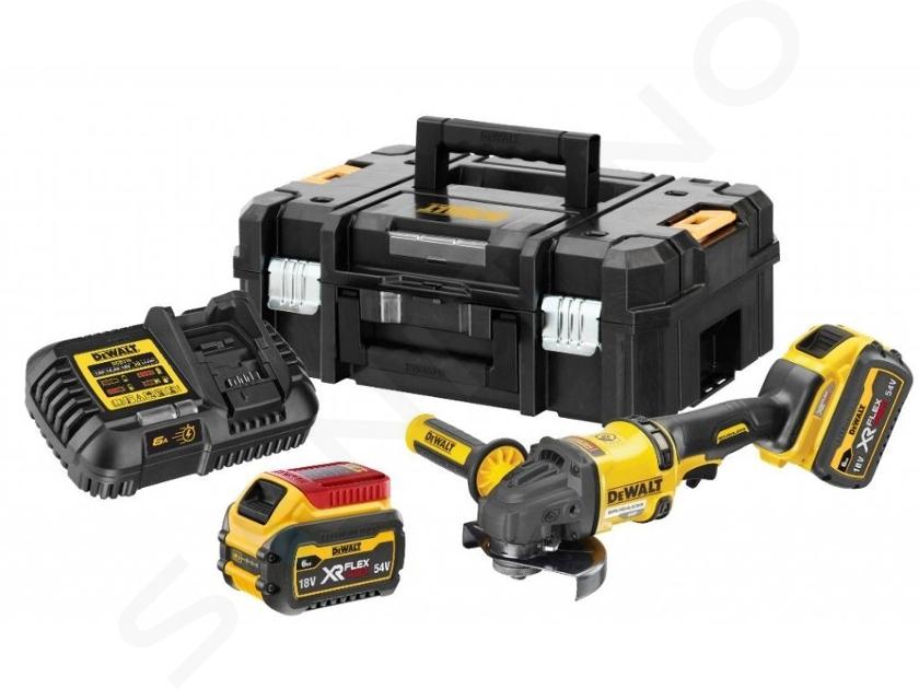 DeWALT Unelte - Polizor unghiular pe acumulator 54V 125 mm, 2x baterie 6,0 Ah FLEXVOLT, încărcător DCG418T2